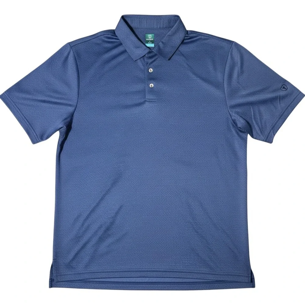 Pro‎ Tour Polo Shirt Mens Large Blue Excellent Geometric Print Golf Performance